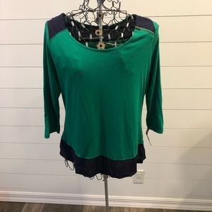 Women’s Merona Green/Navy Blouse